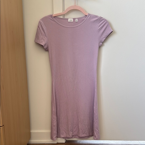 Aritzia Sheath Mini Dress with Puff Sleeves in Purple - Picture 1 of 2